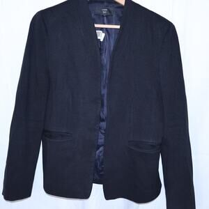 J Crew 365 Size Large Black Jacket Heavy Polyester Black Lined Long Sleeve